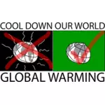 Vector clip art of global warming sign