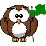 Owl with flag