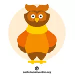 Ugle i oransje genser