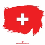 Malowana flaga Szwajcarii