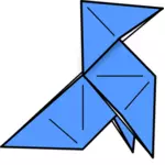 Origami pták v letu vektorový obrázek