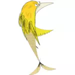 Vectorafbeeldingen van vogel sirene komische karakter
