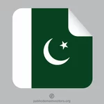 ملصق مربع مع العلم الباكستاني