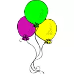 Trzy kolorowe balony wektorowa