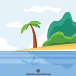 Palmiye ağacı ve deniz