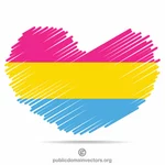 Pansexual Pride flagg hjerte