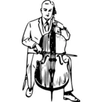 Mężczyzna obraz gry wektor wiolonczela