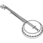Ilustrasi vektor banjo chordophone