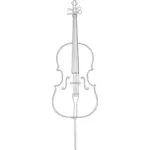 Cello Vektor Strichzeichnung