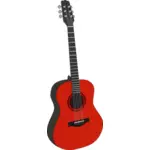 Gitar akustik dengan warna merah