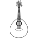 Gambar garis vektor mandolin