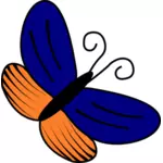 Fluture albastru si portocaliu