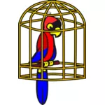 Papegaai in een kooi