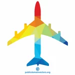 Passagierflugzeug Farbsilhouette