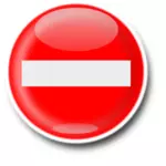No entry traffic roadsign with reflection vector image