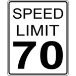 Ограничение скорости 70 roadsign векторное изображение