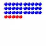Blue and red beads