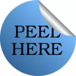 Peel here sticker vector illustration