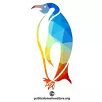 Colored silhouette of a penguin