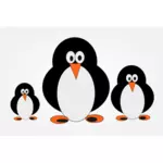 Pinguin familie miniaturi în culoare