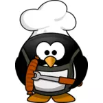 Пингвин с оборудованием для барбекю