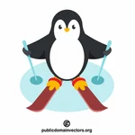 Pinguïn op ski's vector
