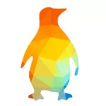 Silueta barevný tučňák