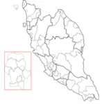 Mapa em branco da Malásia Peninsular