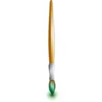 Drawing of green glossy paint brush