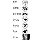 Phylo forsvar ikoner utkast vektor image