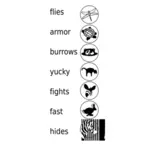 Various icons vector graphics