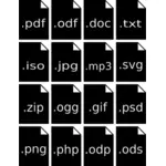 PC tiedostotyypin kuvakkeet vektori kuva