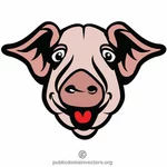 Cabeça de um porco feliz