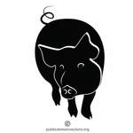 Silhouette of a pig clip art graphic