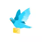 Gambar seekor merpati terbang yang menyampaikan pesan