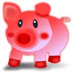 Anak babi merah vektor ilustrasi