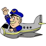 Vektorritning av flygplan pilot