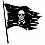 頭蓋骨を持つ海賊旗