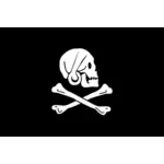 Vectorillustratie van pirate vlag met schedel zijwaarts op zoek