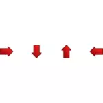 Rode pijlen instellen vector illustraties