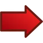 Rød pil som peker rett vektor image