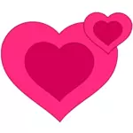 Imagem vetorial de dois corações rosa
