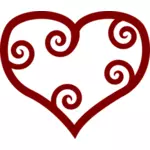 Sevgiliye kırmızı Maori kalp vektör küçük resim