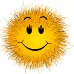 Fluffy smiley vektor ilustrasi