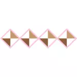 境界線のピンクのサラウンド付きダイヤモンド パターンのベクトル イラスト