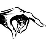 Schets tekening van menselijke hand