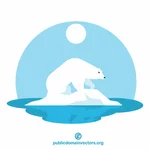 Niedźwiedź polarny na górce lodowej