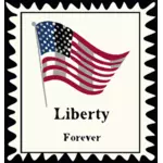 Libertad sello postal para siempre vector de la imagen