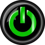 Zielony przycisk zasilania i czarny