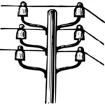 Elektrik direğinden güç hatları vektör grafik